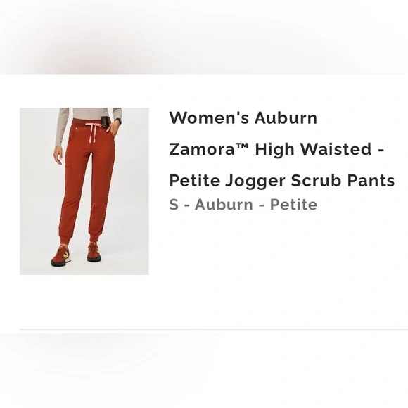 FIGS “auburn” Jogger Pants with Pink Drawstring - Picture 6 of 6